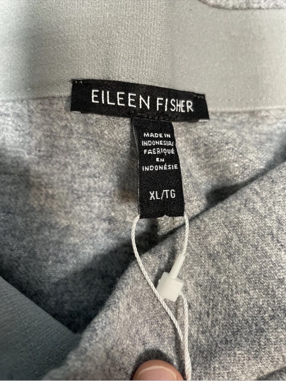 Eileen Fisher Moon Soft Wool Flannel Ankle Lantern Pant Grey Size XL NWT $248 - Picture 5 of 7